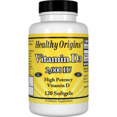 Вітамін Healthy Origins Вітамін D3, Vitamin D3 2000IU, 120 капсул (HO15374)