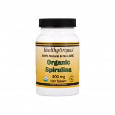 Трави Healthy Origins Органічна Спирулина, Organic Spirulina, 500 мг, 180 таблеток (HO88235)