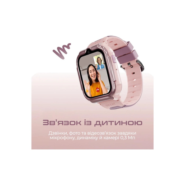 Смарт-годинник HiFuture Kidguard G1 з GPS, 4G та камерою Pink Purple (KidguardG1.Pink-Purple)