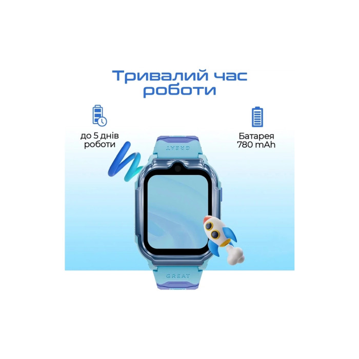 Смарт-годинник HiFuture Kidguard G1 з GPS, 4G та камерою Sky Blue (KidguardG1.Sky-Blue)