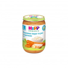 Дитяче пюре HiPP Organic Морква з рисом та індичкою, 220 г (9062300134435)