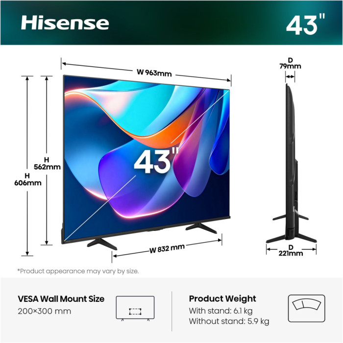 Телевізор Hisense 43A6S