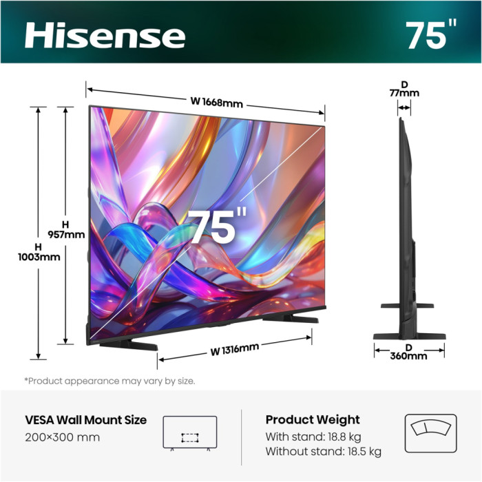 Телевізор Hisense 75E7S