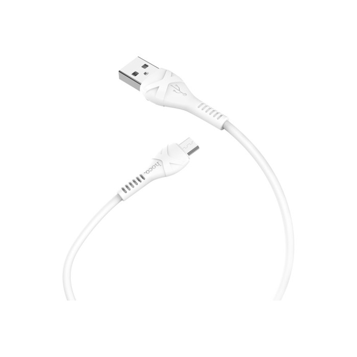 Дата кабель USB 2.0 AM to Micro 5P 1.0m 2.4A PVC X37 white HOCO (6931474710505)