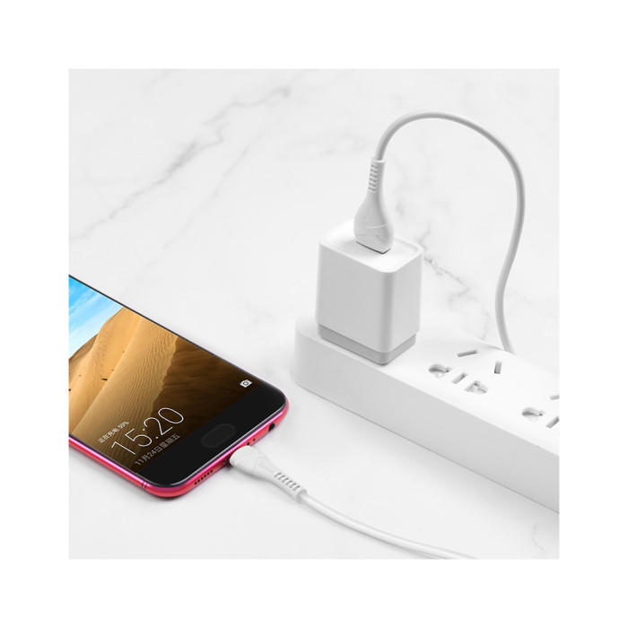 Дата кабель USB 2.0 AM to Micro 5P 1.0m 2.4A PVC X37 white HOCO (6931474710505)