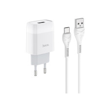 Зарядний пристрій HOCO C72A Glorious single port charger set(Type-C) White (6931474713018)