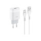 Зарядний пристрій HOCO C72A Glorious single port charger set(Type-C) White (6931474713018)