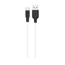 Дата кабель USB 2.0 AM to USB-C 2.0m 3A silicone X21 Plus black+white HOCO (6931474713889)