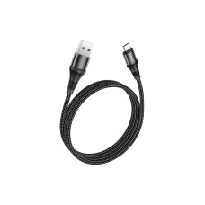 Дата кабель USB 2.0 AM to Micro 5P 1.0m 2.4A nylon X50 black HOCO (6931474734211)