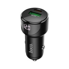 Зарядний пристрій HOCO 1xUSB-C PD20W + 1xUSB QC3.0 car adapter Z42 black (6931474742544)