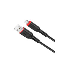 Дата кабель USB 2.0 AM to Micro 5P 1.0m 2.4A nylon X59 black HOCO (6931474744890)