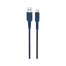 Дата кабель USB 2.0 AM to USB-C 1.0m 3A nylon X59 blue HOCO (6931474744944)