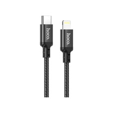 Дата кабель USB-C to Lightning 1.0m 3A 20W nylon X14 black HOCO (6931474752192)
