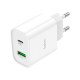 Зарядний пристрій HOCO C80A Plus Rapido PD20W+QC3.0 charger set(C to C) White (6931474779908)