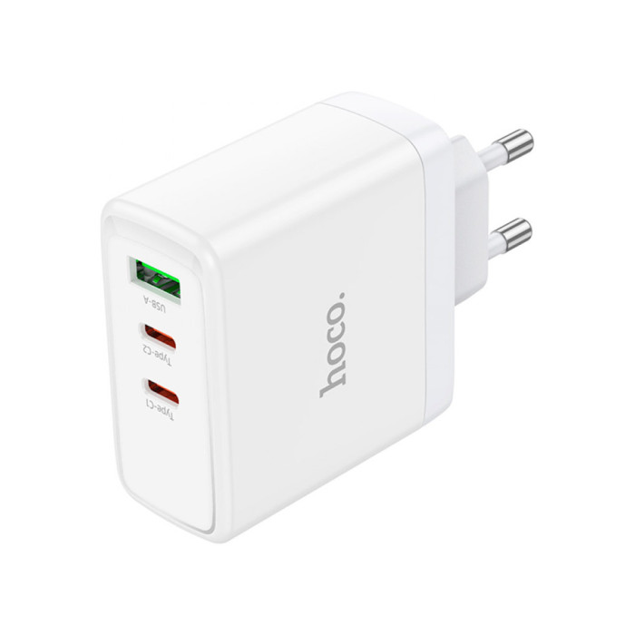 Зарядний пристрій HOCO 2xUSB-C PD65W + 1xUSB QC3.0 White (6931474784155)