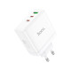 Зарядний пристрій HOCO 2xUSB-C PD65W + 1xUSB QC3.0 White (6931474784155)