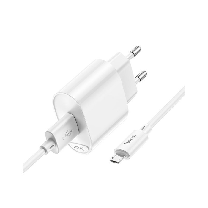 Зарядний пристрій HOCO C109A Fighter USB QC3.0 + cable Micro 5P White (6931474784827)