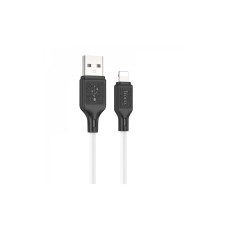 Дата кабель USB 2.0 AM to Lightning 1.0m silicone X90 Cool white HOCO (6931474788412)