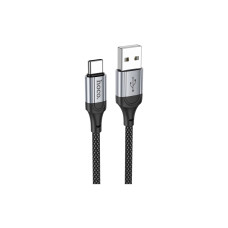 Дата кабель USB 2.0 AM to USB-C 1.0m 3A nylon X102 black HOCO (6942007608770)