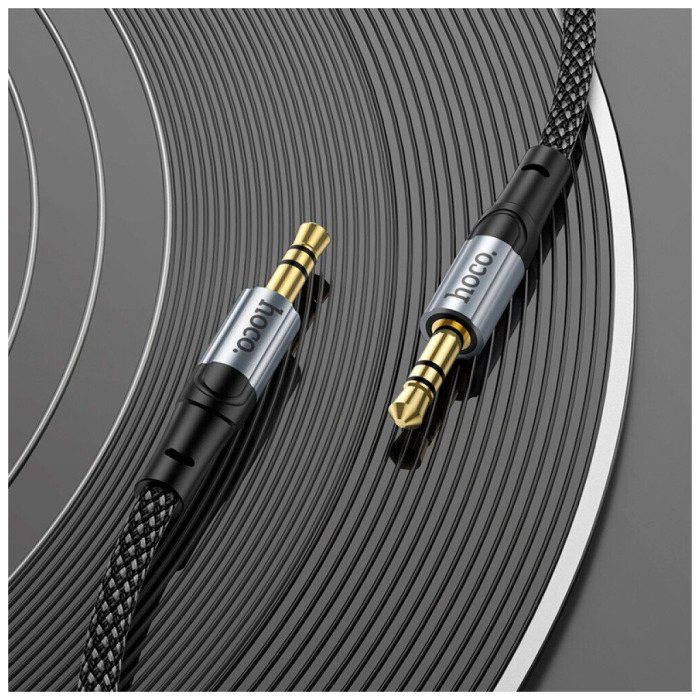 Кабель мультимедійний 3.5mm M to 3.5mm M 1.0m Black HOCO (6942007608800)