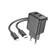Зарядний пристрій HOCO CS23A USB-C PD30W + 1xUSB QC3.0 + cable USB-C to Lightning black (6942007609951)