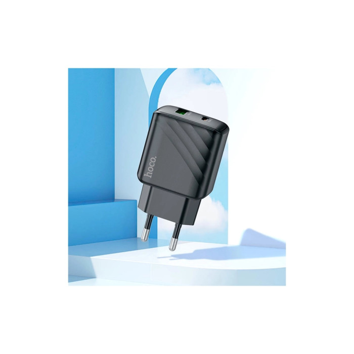 Зарядний пристрій HOCO CS23A USB-C PD30W + 1xUSB QC3.0 + cable USB-C to Lightning black (6942007609951)