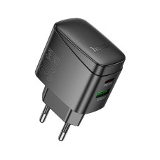 Зарядний пристрій HOCO CS61A 1xUSB-C PD30W + 1xUSB QC3.0 black (6942007638425)