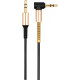 Кабель мультимедійний 3.5mm M to 3.5mm M 1.0m 90° corner Black HOCO (6957531025665)