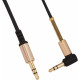 Кабель мультимедійний 3.5mm M to 3.5mm M 1.0m 90° corner Black HOCO (6957531025665)