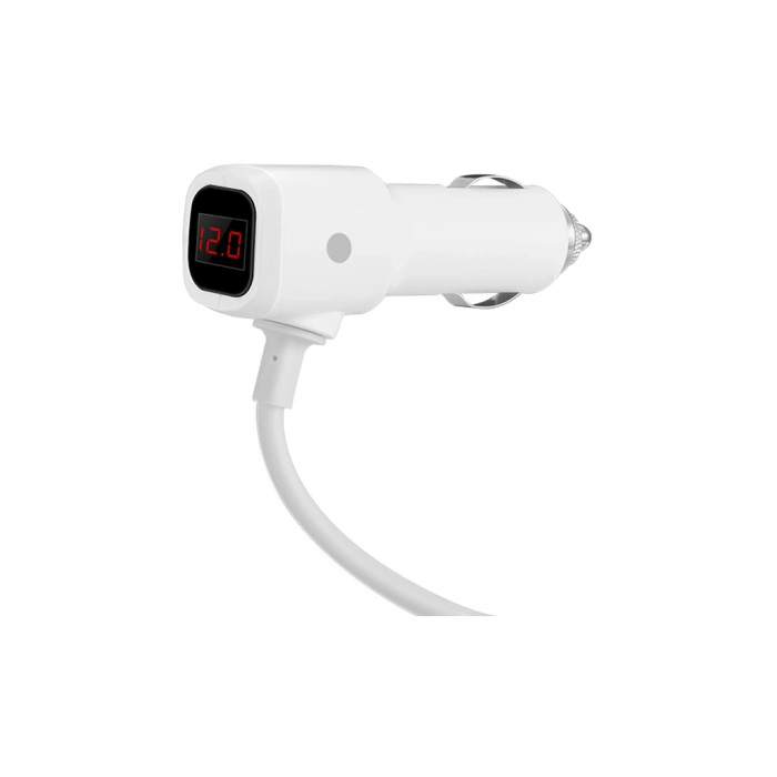 Зарядний пристрій HOCO 2xUSB 10.5W + 3x car socket silver (6957531050896)