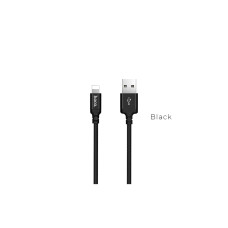 Дата кабель USB 2.0 AM to Lightning 2.0m 2A nylon X14 black HOCO (6957531062882)