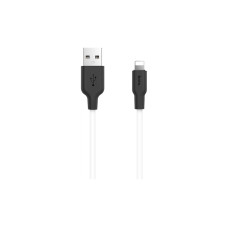 Дата кабель USB 2.0 AM to Lightning 1.0m 2A silicone X21 black+white HOCO (6957531071365)