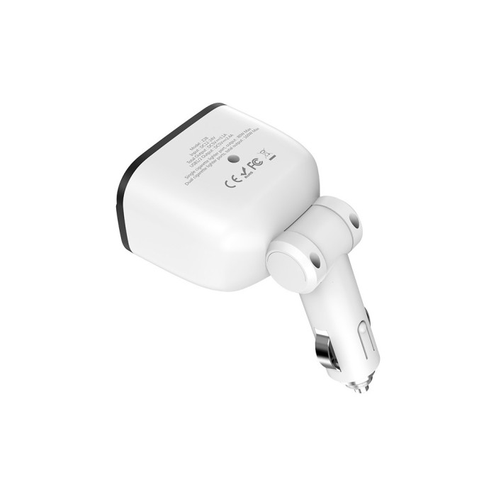 Зарядний пристрій HOCO HOCO Z28 Power ocean 2xUSB + display White (6957531091967)