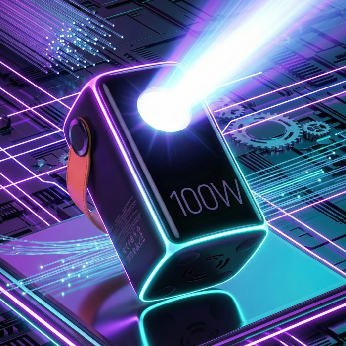 Батарея універсальна HOCO 60000mAh Astrum PD/100W, QC/3.0, LED lamp, Black (DB160 / 714724)