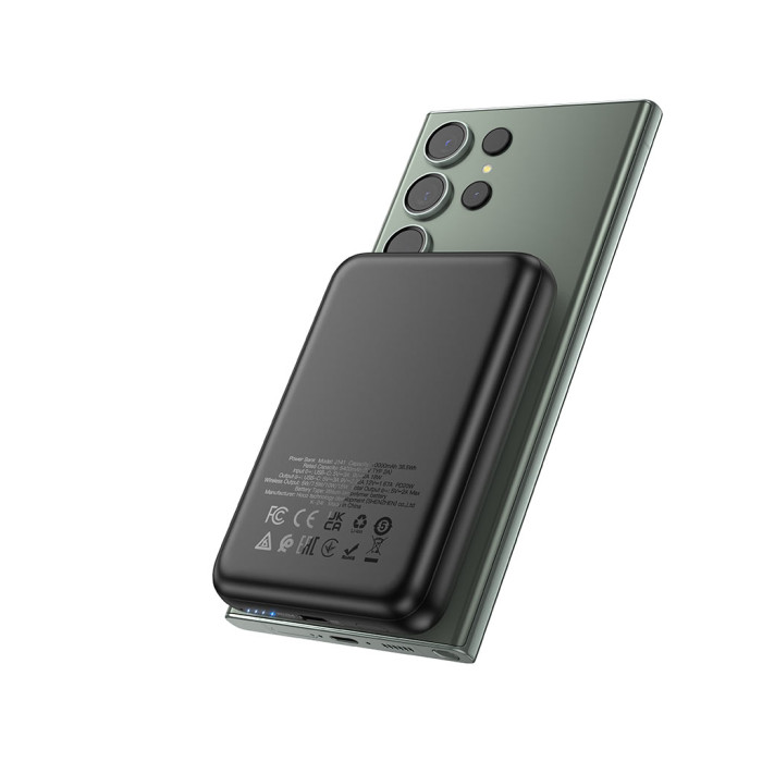 Батарея універсальна HOCO 10000mAh Grace PD/20W Magnetic Black (J141 / 714984)