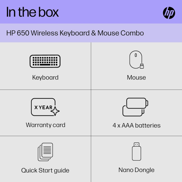 Комплект HP 650 Wireless UA Black (4R013AA)