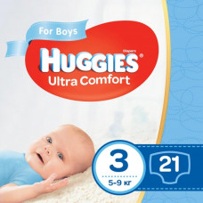 Підгузок Huggies Ultra Comfort 3 хлопч. 5-9 кг) 21 шт (5029053543536)