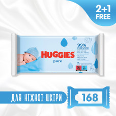 Дитячі вологі серветки Huggies Ultra Comfort Pure 56 х 3 шт (5029053550091)