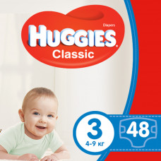 Підгузок Huggies Classic 3 (4-9 кг) Jumbo 48 шт (5029053573908)