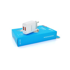 Зарядний пристрій iKAKU KSC-395 2xUSB 5V 2.4A 12W White (KSC-395 MINGZE)