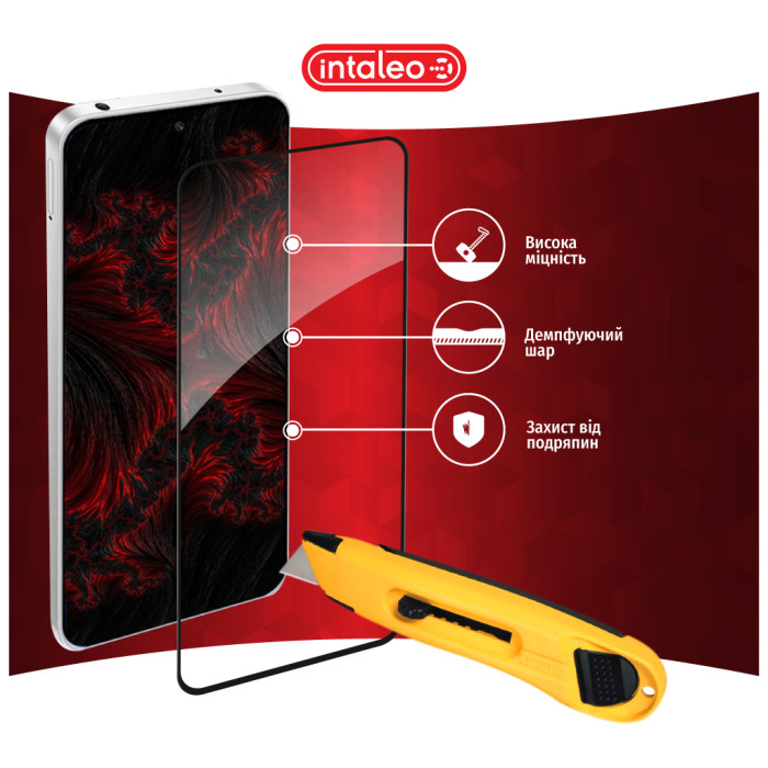 Скло захисне Intaleo Full Glue Xiaomi Redmi Note 12R Black (1283126589805)