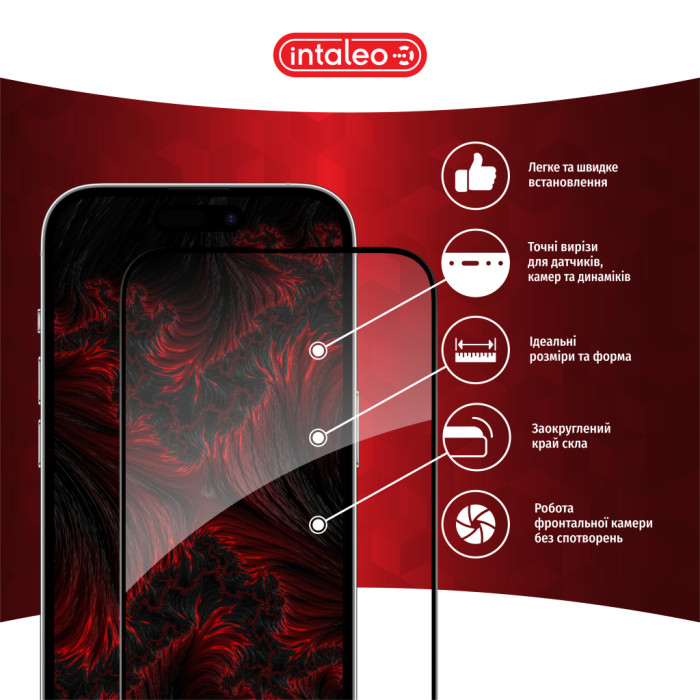 Скло захисне Intaleo Full Glue Apple iPhone 16 Pro Max Black (1283126593819)