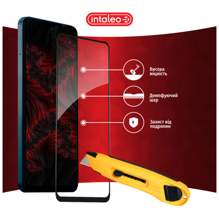 Скло захисне Intaleo Full Glue Moto G04 Black (1283126594274)