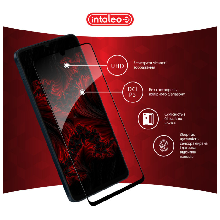 Скло захисне Intaleo Full Glue Samsung A06 Black (1283126598708)