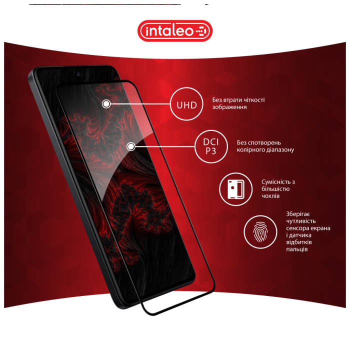 Скло захисне Intaleo Full Glue Xiaomi Redmi Note 14 4G Black (1283126599453)