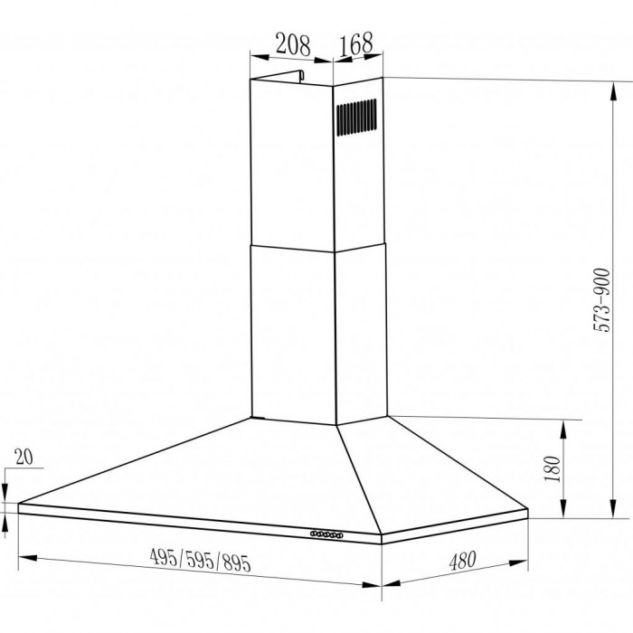 Витяжка кухонна Interline UNNA X A/60 PB/2/T