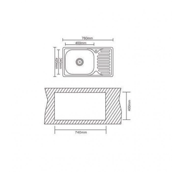 Мийка кухонна Interline VEGA SLIM microdecor