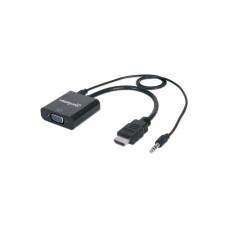 Перехідник HDMI M to VGA F (with audio) Manhattan Intracom (151559)