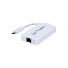 Концентратор Intracom Manhattan Type-C Hub 3-port USB3.0 + RJ45 Gigabit Ethernet White (507608)