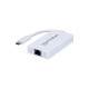 Концентратор Intracom Manhattan Type-C Hub 3-port USB3.0 + RJ45 Gigabit Ethernet White (507608)